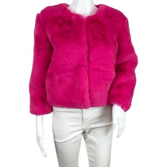 Central Park West Women’s Faux Fur Miami Chubbies JacketPink Size XS DM18